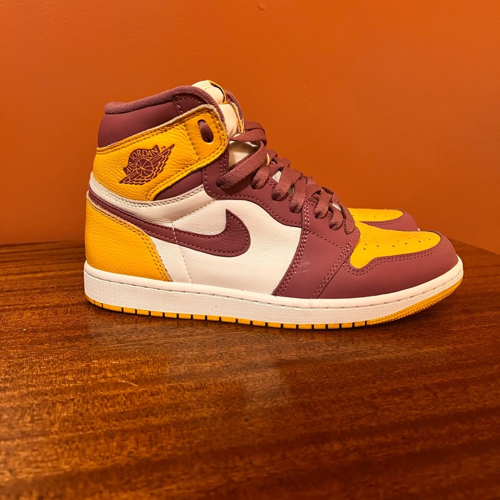Air Jordan Retro High Sneakers - Burgundy and Gold